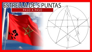 ⭐ Como construir una ESTRELLA de 5 puntas ⭐Polígonos estrellados  Dibujo técnico paso a paso [upl. by Anekahs124]