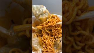 buldak ramen with meat dumplings asmr koreanfood [upl. by Helfant]