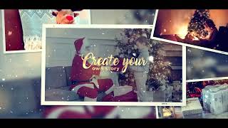 After Effects Template Slideshow Christmas  Free Font [upl. by Notlehs]