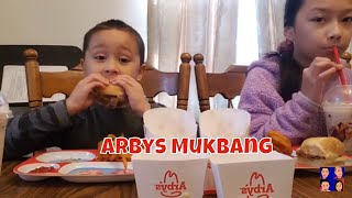 ARBYS MUKBANG  FILIPINOAMERICAN KIDS  MUKBANG THE SP8 [upl. by Aitetel]