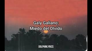 Galy Galiano  Miedo del Olvido DolphinLyrics  Letra [upl. by Willa640]