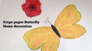 DIY Giant Butterfly Wall decor with Crepe PaperEasy Home decoration ideasHandmadePapersai Arts [upl. by Paloma14]