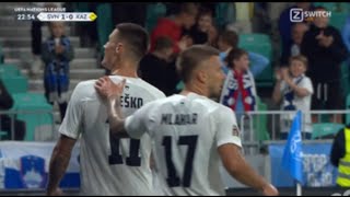 Slovenia vs Kazakhstan 30 Benjamin Šeško Goal  All Goals and Extended Highlights [upl. by Ruyam]