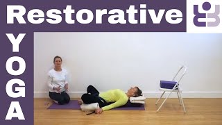 Iyengar Yoga 40 minute Restorative Sequence  Suitable for Menstrual Cycle [upl. by Kwapong]