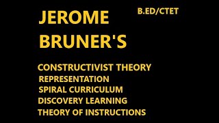 JEROME BRUNERS CONSTRUCTIVIST THEORY REPRESENTATIONSPIRAL CURRICULUMDISCOVERY LEARNINGBEDCTET [upl. by Issak404]