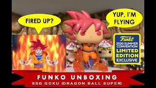 Funko Pop Unboxing Dragon Ball Super  SSG Goku Limited Edition 2020 Summer Convention Exclusive [upl. by Jdavie]