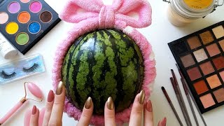 ASMR Makeup on Watermelon🍉 No talking [upl. by Neevan]