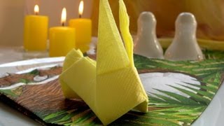 Origami Rabbit Bunny🐰Table Napkin Folding Tutorial [upl. by Udele]