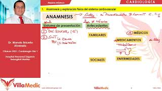 Semiología cardiaca  Anamnesis y exploración física del sistema cardiovascular parte 1  Villamedic [upl. by Htrag]