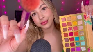 ASMR doing your spring makeup fast amp aggressive mouth sounds 🌷🌸💐 [upl. by Arutek]