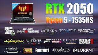 Asus Tuf A15  Ryzen 5 7535HS RTX 2050 Gaming Test  15 Games Tested [upl. by Emee]