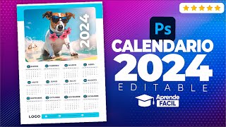 Como hacer calendario 2024 en photoshop [upl. by Shakespeare]