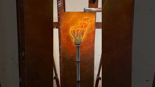 Learning to Paint Fire painting diy art halloween scary funny fyp homedecor creepy comedy [upl. by Airogerg852]