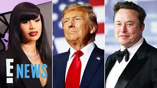 Elon Musk Cardi B amp More Stars React to Donald Trump Kamala Harris Election Results  E News [upl. by Aisila147]