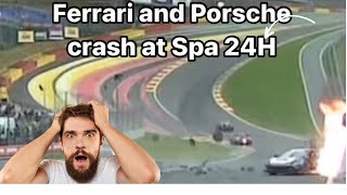 Ferrari crash at Spa 24h 2024 [upl. by Nishom]