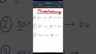 PROZENTRECHNUNG prozent maths mathe tricks easy [upl. by Ahsienor289]