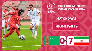 HIGHLIGHTS  IR IRAN vs TURKMENISTAN MD2 CAFA U18 WOMENS CHAMPIONSHIP 2024 [upl. by Arym]