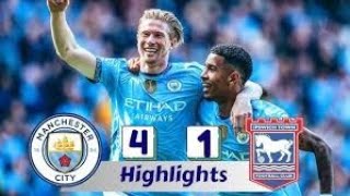 Manchester City vs Ipswich Town 41  All Goals amp Hіghlіghts 2024 [upl. by Kcirddor]