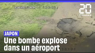 Japon  Une bombe de la Seconde guerre mondiale explose dans un aéroport [upl. by Okuy]