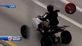 Police chase wrong way driving ATV across MiamiDade and Broward [upl. by Mundy]