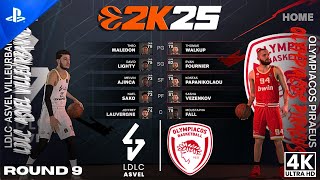 EUROLEAGUE 2K25  LDLC ASVEL vs OLYMPIACOS  PS5 4K60 ULTRA Realistic Gameplay [upl. by Arihsan]