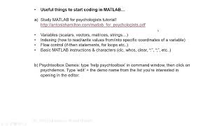 Psychtoolbox MATLAB Lesson 1 IntroAndOverview [upl. by Christi]