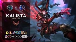 Kalista Mid vs Ahri  NA Grandmaster Patch 1324 [upl. by Ellerd]