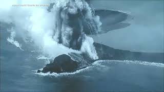 Eruption on newly formed Japanese island caught on camera [upl. by Tedmund]