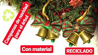 CAMPANAS de NAVIDAD  MANUALIDADES PARA NAVIDAD  decoracion NAVIDEÑA con material RECICLADO [upl. by Valiant610]