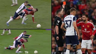 🤯 Bruno Fernandes RED CARD vs Tottenham Hotspur [upl. by Ecirtnahs]