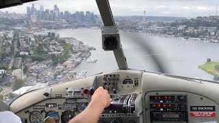 Landing on Lake Union Kenmore Air de Havilland DHC2 Beaver [upl. by Nyl621]