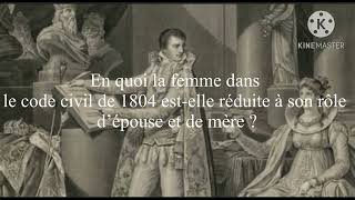 Le code civil de 1804 et le statut de la femme [upl. by Nrehtak186]