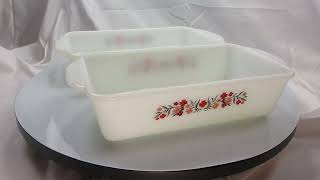 Vintage Milk Glass Anchor Hocking  Fire King Primrose Casserole DishLoaf Pan Set of 2 [upl. by Kelula]