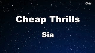 Cheap Thrills  Sia Karaoke 【With Guide Melody】 Instrumental [upl. by Hafirahs]