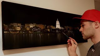 Madison Skyline Oil Painting  Time Lapse [upl. by Aires]