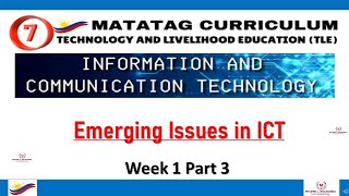 TLE Grade 7 Quarter 1  ICT Week 1 Part 3  Emerging ISSUES in ICT [upl. by Naujid]