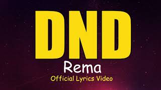 Rema  DND Official Lyrics Video [upl. by Iahk]