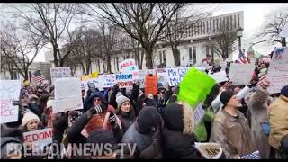 Albany NY  Mandate Protest 1522 [upl. by Mlohsihc]