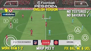 100 Work Career Mode amp UCL  PES 2024 PPSSPP Original PS5 Android Update Patch FIFA 24 [upl. by Yraccaz]