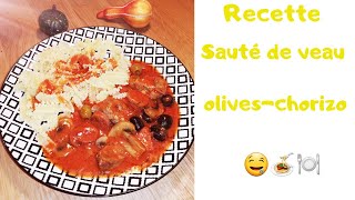 Recette Cookéo  Sauté de veau aux olives et chorizo [upl. by Akinod]