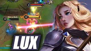 Wild Rift Lux Mid Lane Gameplay in Season 14 Build amp Runes [upl. by Ennyrb714]