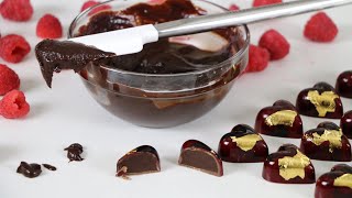 Raspberry Ganache Chocolate Filling Recipe  Truffle Recipe [upl. by Schacker982]