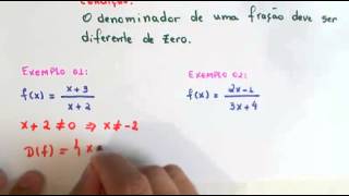 Aula 08  Domínio de uma função Variável no denominador [upl. by Paulita]