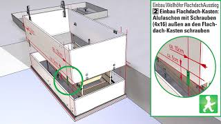 FlachdachAusstieg Einbau  Schritt 1 FlachdachKasten montieren Bodentreppen Montageschritte Video [upl. by Niatsirk234]