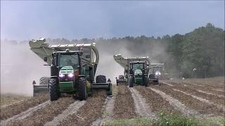 7 JOHN DEERE 8000R TRACTORS PICKING PEANUTS GREEN CIRCLE FARMS 2018 PEANUT HARVEST PT3 [upl. by Brendon]