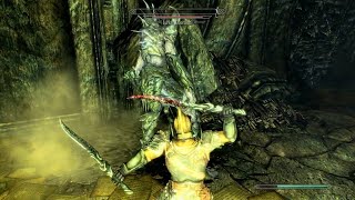 Skyrim Speedy high elf vs lurker guardian no combat mods ps4 [upl. by Uhp151]