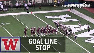 Waianae vs Farrington Seariders defense goal line stop  HHSAA Open Quarterfinal 2016 [upl. by Gnoy]