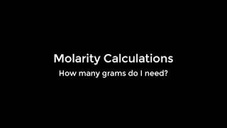 Calculating the number of grams required to make a solution Molarity [upl. by Goines]