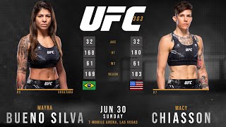 MAYRA BUENO SILVA vs MACY CHIASSON Full Fight UFC 303 [upl. by Eiramnerual293]