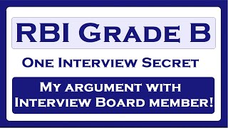 One Secret of RBI Grade B Interview [upl. by Moises]